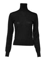 Dolce & Gabbana Black Cashmere Turtleneck Pullover Sweater